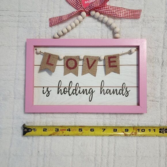 New Valentine's Day Home Decor Sign "Love is Holding Hands" - Picture 3 of 3